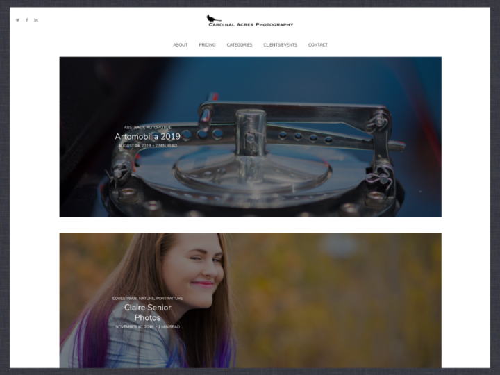 Website Redesign: Cardinal Acres Photography